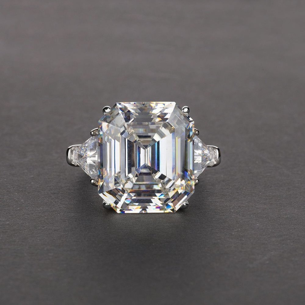 💝 Radiant Cut Gemstone Zircon Luxury Wedding Rings for Women, PD558 - Picture 4 of 5